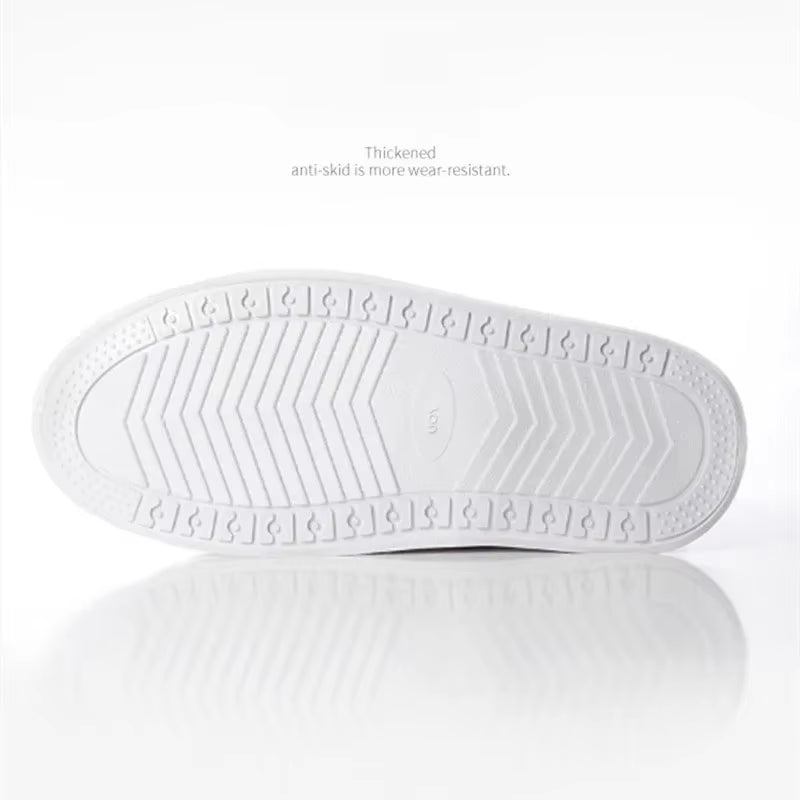 1 Pair of Non - Slip Waterproof Shoe Covers, PVC Silicone Sole, Reusable, for Rain & Snow. Multiple Sizes, Unisex, White