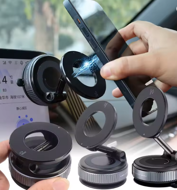 Çift Taraflı Vakum Manyetik Telefon Tutucu – Katlanabilir Mutfak, Araç ve Masa Kullanımı için